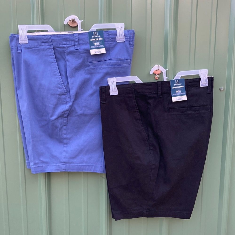 MEN'S Flat Front Above The Knee Comfy Shorts, 9” Inseam, 2-Pack Size 40